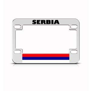 Serbia Flag Metal Motorcycle Bike license plate frame Tag 