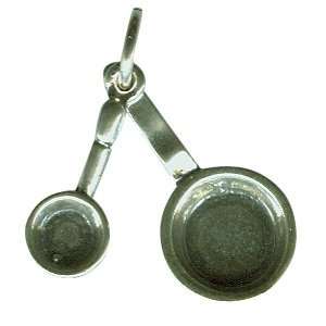  .925 Sterling Silver Frying Pans Charm   Skillet, Saute 