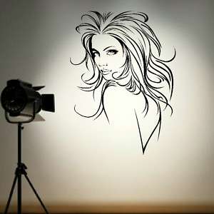 SEXY WOMAN SALON HAIR BEAUTY GRAPHIC STICKER DECAL huge removable 