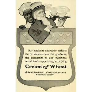  1907 Ad Cream Wheat Cereal Rasmus Chef Uncle Sam Patriotic 