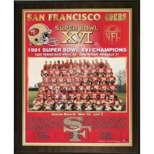1981 San Francisco 49ers NFL Football Super Bowl 16 XVI Championship 