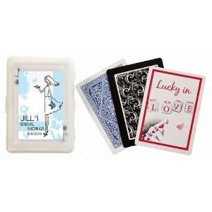  Baby Keepsake Blue Bridal Theme Personalized Playing Card 