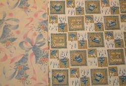 Vintage WRAPPING PAPER Gift Wrap Wedding Shower Baby Boxed Set of 13 