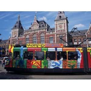 Central Station and Tram Terminus, Amsterdam, Holland Premium 