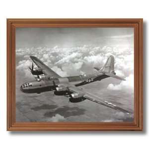  WWII B29 Fortress Jet Airplane Picture Oak Framed Art 