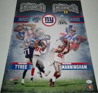 Manningham and Tyree Signed New York Giants The Catch 16x20 Collage 