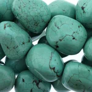 Dyed Green Turquoise Magnesite  Nugget Plain   20mm Height, 15mm 