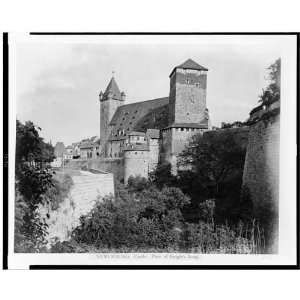   Nuremberg, place knights leap,Funfeckiger Turm,1860s