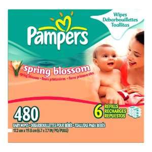  Pampers Baby Wipes Refills, Spring Blossom Scent, 480 Wipes 