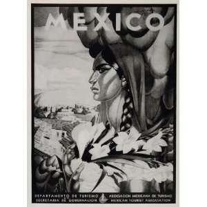  1947 Print Mexico Turismo Tourism Travel Poster Ad NICE 