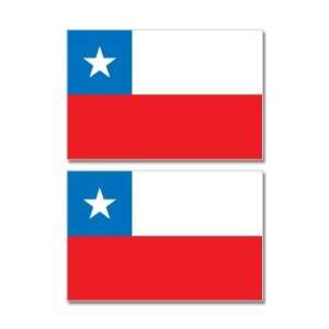  Chile Country Flag   Sheet of 2   Window Bumper Stickers 