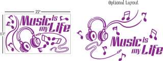 Music Life Quote Vinyl Wall Decals Stickers Art #062  