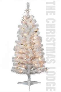 FT PRE LIT WHITE ARTIFICIAL CHRISTMAS TREE / QUICK & EASY ASSEMBLY 