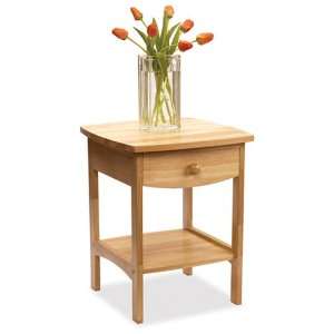  Classic Night Stand with Curved Lines Beechwood with 