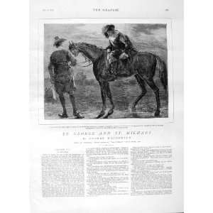    1875 STORY ST. MICHAEL GEORGE MAN HORSE SWORD PRINT