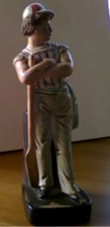 Rare 19th c Painted Ceramic Figural Cricket Player  
