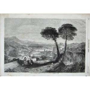  1858 Fine Art View Bay Balae Mountains Trees Houses