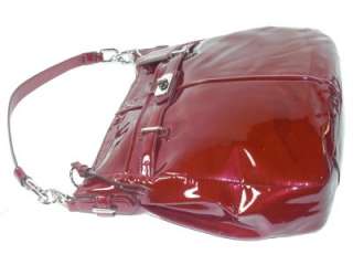   Wine Chelsea Patent Leather Ashlyn Hobo Handbag Purse Authentic  