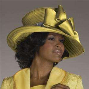 ASHRO Womens Brand New Yellow Frances Dress Hat Church Derby Spring 