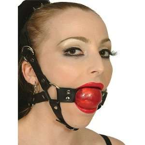  Leather Red Ball Gag Harness