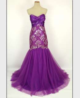 TONY BOWLS Purple $500 Prom Pageant Evening Gown   BRAND NEW   Size 4 