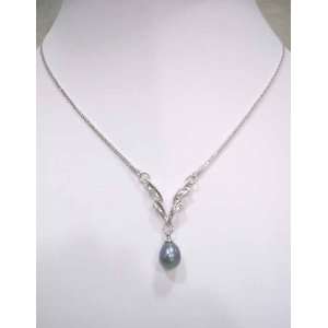   Grade A Pearl 18 inch White Gold Plated Chain NK058 