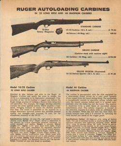 1979 Ruger Model 10/22 44 Carbine vintage rifle ad  