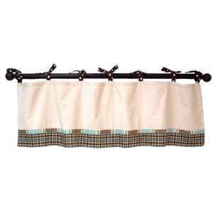  Mad About Plaid in Blue Curtain Valance Brown