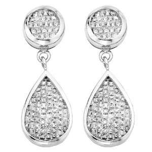   White Gold 1 ct. Princess Cut Diamond Drop Earrings Katarina Jewelry