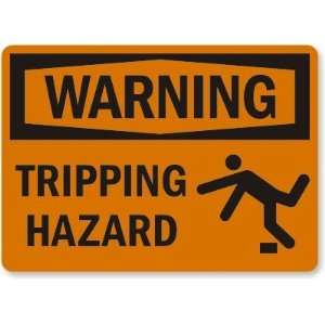  Warning Tripping Hazard (with graphic) Plastic Sign, 14 