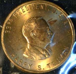 Harry S. Truman MINT Version #1 Commemorative Bronze Medal   Token 