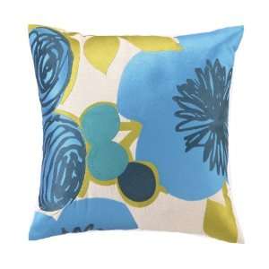 Trina Turk Down Filled Pillow, Multi Floral, Blue, 20 by 20 Inch