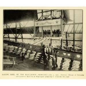  1903 Print Battleship Nebraska Keel Governor Savage 