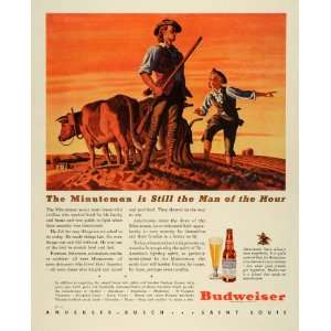   Beer Minuteman Tricorne Hat Farm   Original Print Ad