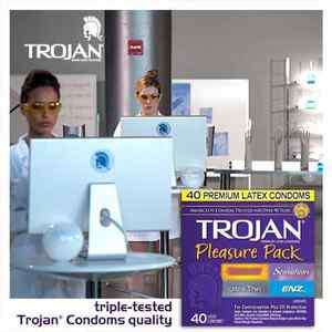 NEW Trojan Premium Assorted Latex Condoms Pleasure Pack 40 ct  