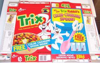 1991 Trix Kids color changing Spoon Cereal Box gg034  