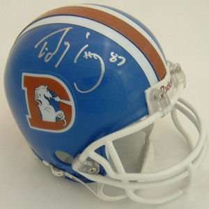Ed Mccaffrey Signed Denver Broncos D Logo Mini Helmet  
