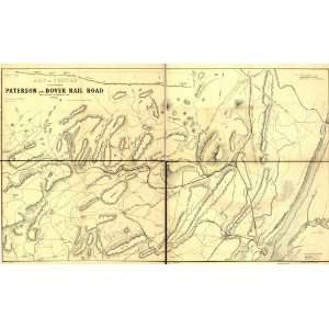   1847 Map Paterson & Dover railroad, Paterson & Ramapo