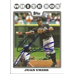 Juan Uribe Signed Chicago White Sox 2008 Topps Card