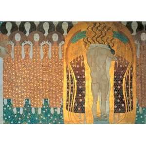  Gustav Klimt 39.5W by 27.5H  Beethoven Frieze CANVAS 