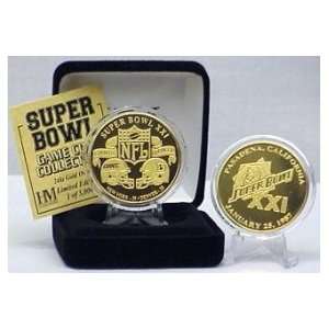  24kt Gold Super Bowl XXI flip coin 