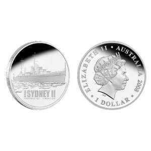  Australia 2008 $1 HMAS Sydney II 1oz Silver Proof Coin 