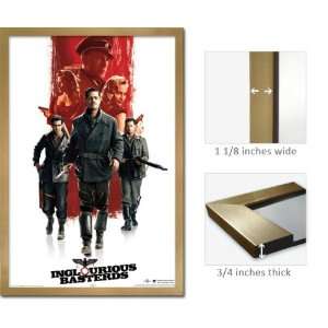  Gold Framed Inglourious Basterds Poster Intl Pitt Fr 24852 