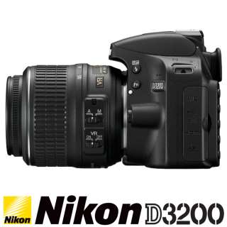   BOXED NIKON D3200 DSLR CAMERA BODY + AF S DX 18 55mm VR LENS KIT BLACK