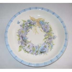 Marjolein Bastin Hallmark Blue Floral Platter Plate Nature Sketch