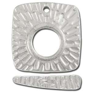 22mm Radiant Silver Square Pewter Toggle Clasp by 