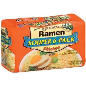 Maruchan Souper 6   Pack Ramen Noodle Soup Chicken   4 Pack  