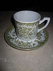 Six Royal Staffordshire J&G Meakin Green Avondale Cups and Saucers