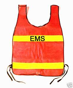 EMS EMT ORANGE REFLECTIVE TRAFFIC SAFETY VEST FITS ALL  