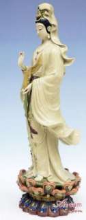 Stunning Art Oriental Master Chinese Porcelain Ceramic Figurine Guan 
